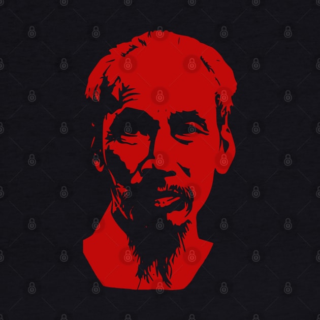 Ho Chi Minh Silhouette - Historical, Vietnamese, Revolutionary, Communist, Anti Imperialist, Vietnam War by SpaceDogLaika